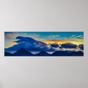 Panoramic andes mountains, ushuaia, argentina poster