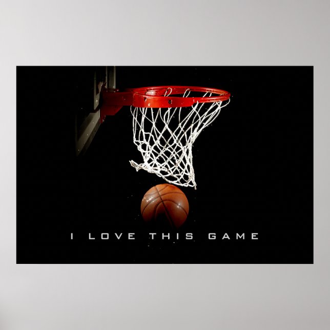 Panoramic Basketball Poster I Love This Game (Front)