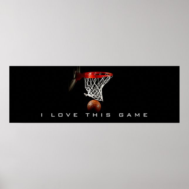 Panoramic Basketball Poster I Love This Game (Front)