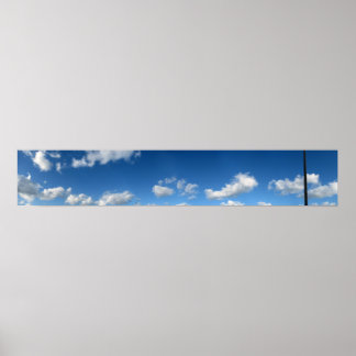 Panoramic Beach Clouds Poster