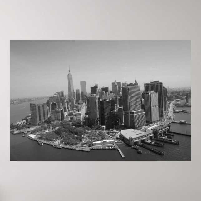 Panoramic Black White New York Skyline Poster (Front)