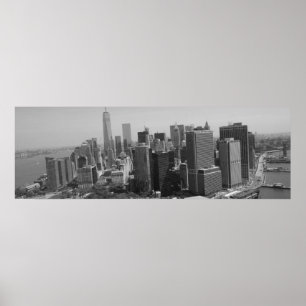 Panoramic Black White New York Skyline Poster