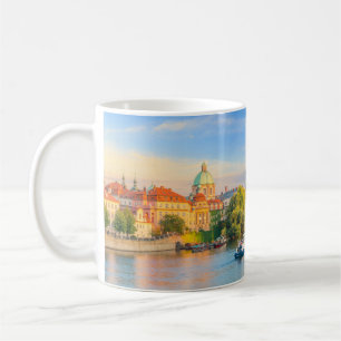 Panoramic Charles Bridge Prague Skyline Coffee Mug