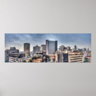 Panoramic Cityscape Of Mexico City Poster