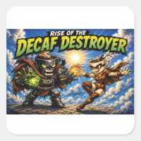 Panoramic Decaf Destroyer Coffee Superhero Comic