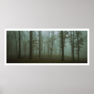 Panoramic Gloomy Forest Landscape Poster