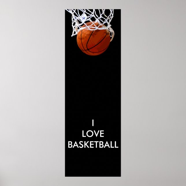 Panoramic I Love Basketball Poster (Front)