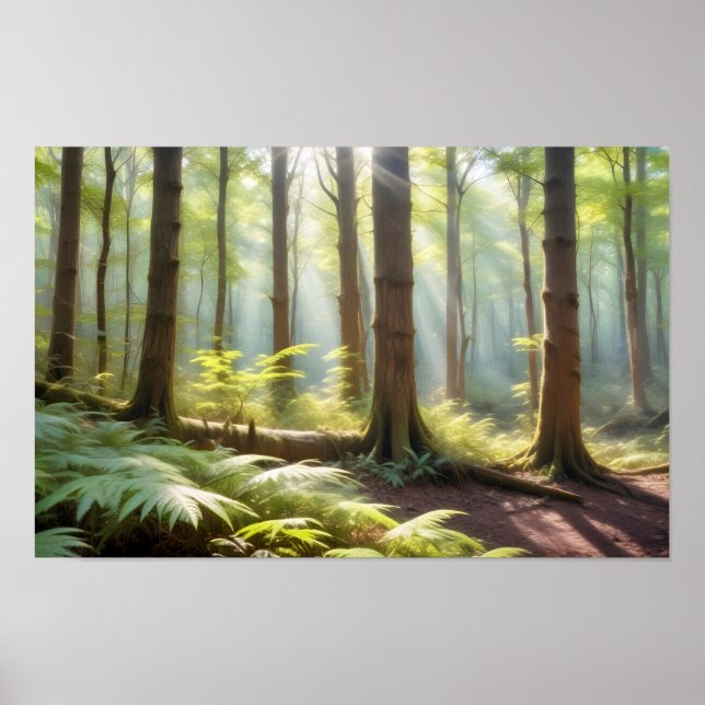 Panoramic Landscape Forest Pathway Nature Tranquil Poster (Front)