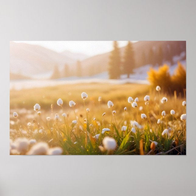 Panoramic Landscape Meadow Nature Tranquil Scenery Poster (Front)