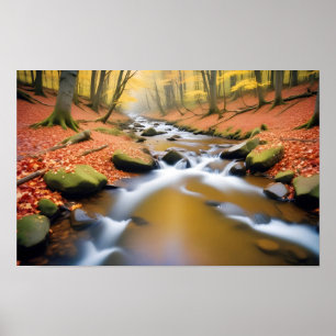 Panoramic Landscape Panoramic River Nature Tranqui Poster