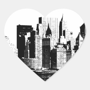 Panoramic New York City Heart Sticker