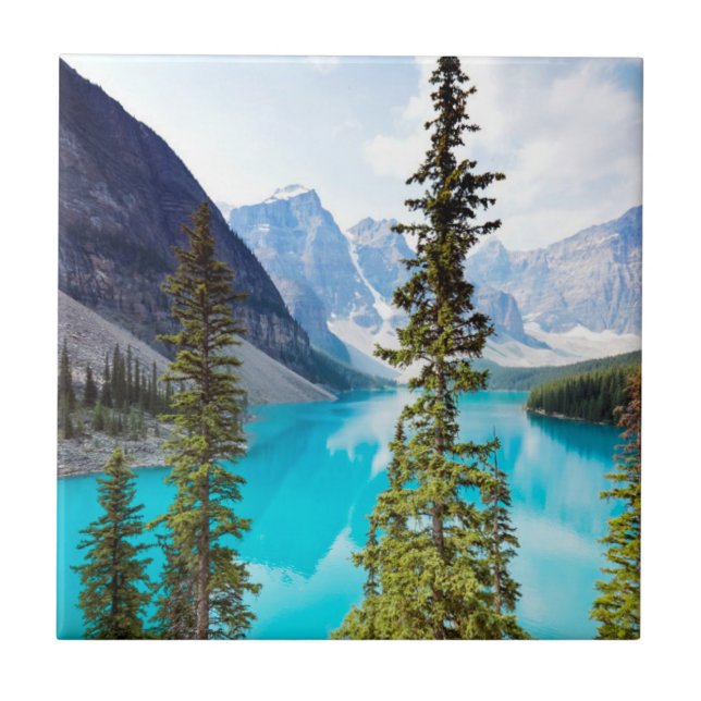 Panoramic of Moraine Lake | Valley of Ten Peaks Tile (Front)