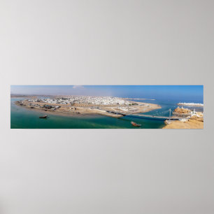 Panoramic of Sur harbour - Oman Poster