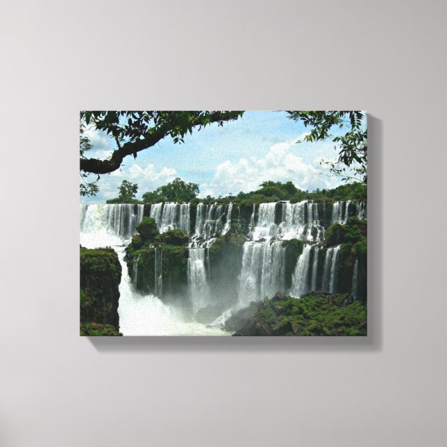 Panoramic Of The Iguazu Falls Canvas Print (Front)