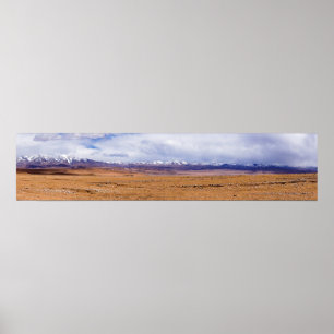 Panoramic of tibetan landscape poster