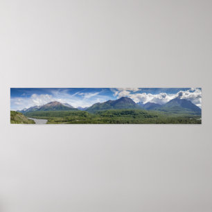 Panoramic Photo of Alaska Mountains Poster