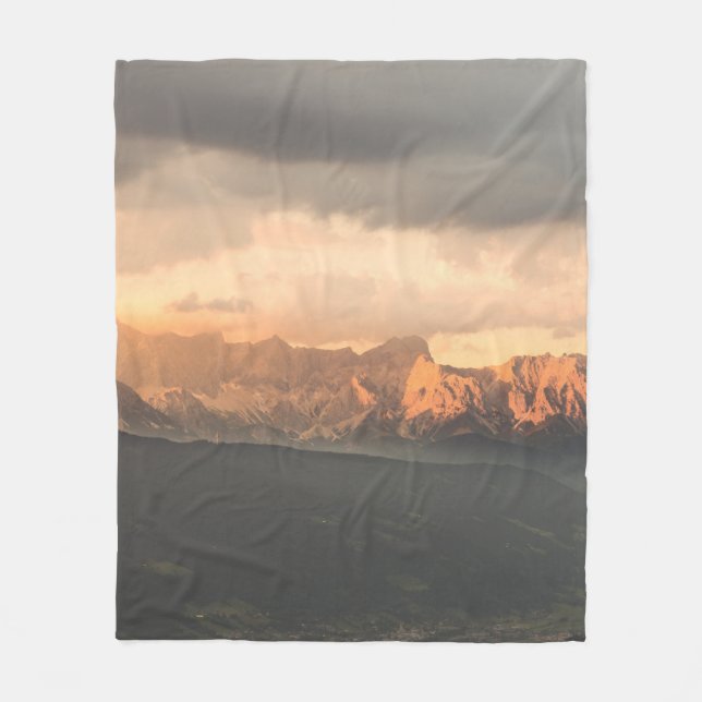 PANORAMIC PHOTOGRAPHY OF MOUNTAIN FLEECE BLANKET (Front)