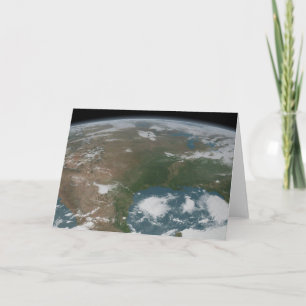 Panoramic Planet Earth And The Us. 2 Card