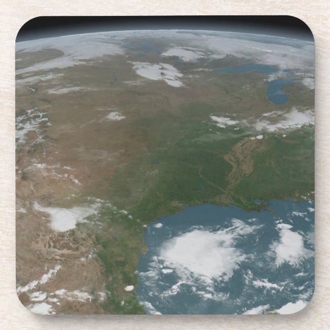 Panoramic Planet Earth And The Us. 2 Coaster (Front)