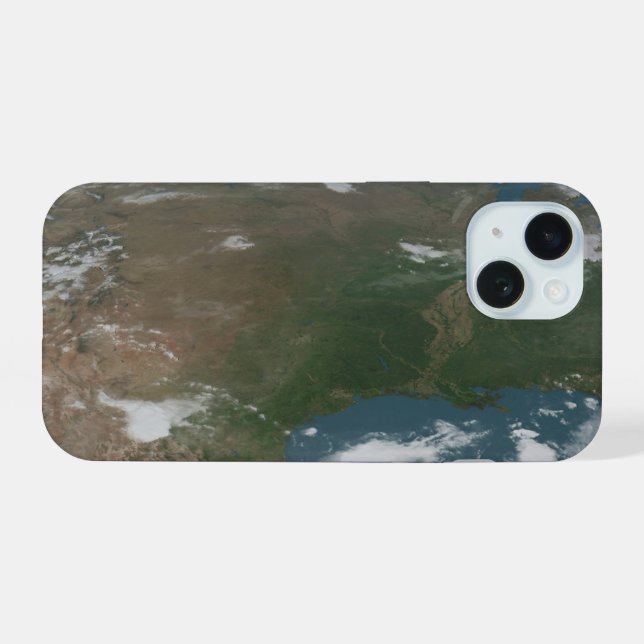 Panoramic Planet Earth And The Us. 2 iPhone 15 Case (Back Horizontal)