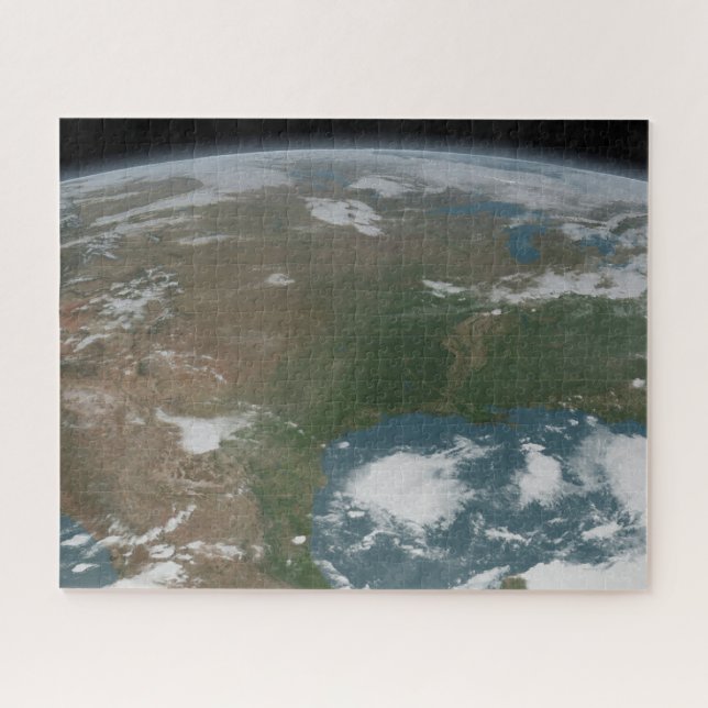 Panoramic Planet Earth And The Us. 2 Jigsaw Puzzle (Horizontal)