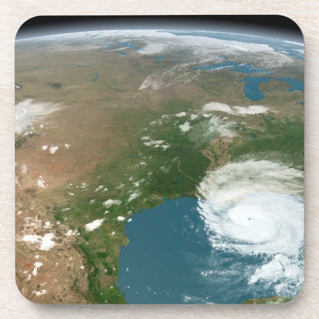 Panoramic Planet Earth And The Us. Coaster (Front)