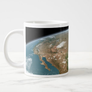 Panoramic Planet Earth And The Us. Large Coffee Mug
