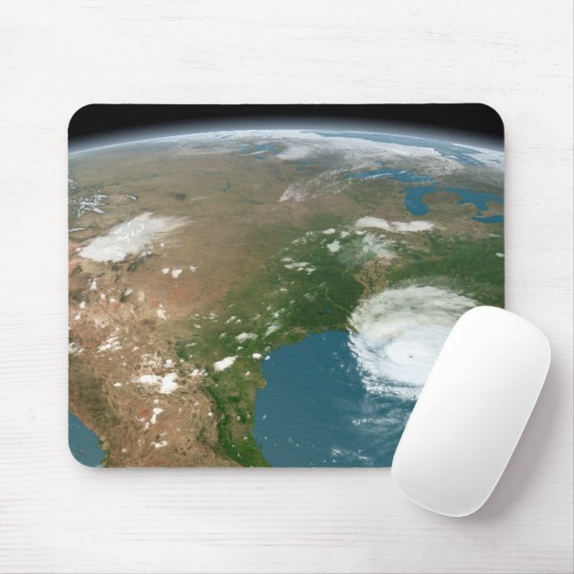 Panoramic Planet Earth And The Us. Mouse Mat (With Mouse)