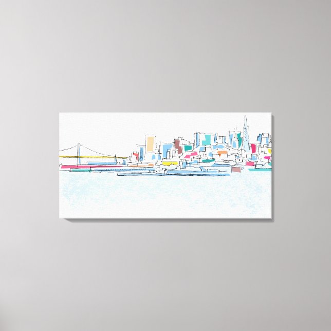 Panoramic San Franciso, CA Canvas Print (Front)