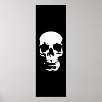 Panoramic Skull Poster - Black & White Pop Art