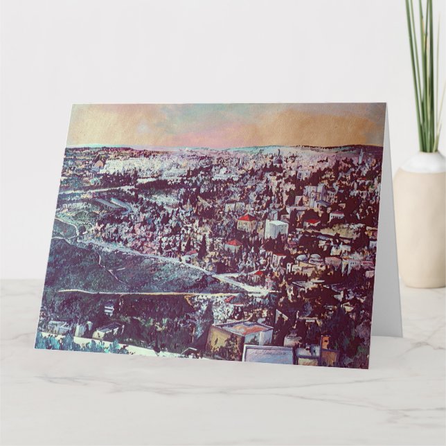 Panoramic Splendour of Jerusalem Greeting Card (Front)