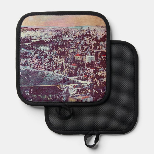 Panoramic Splendour of Jerusalem Pot Holder (Front/Back)