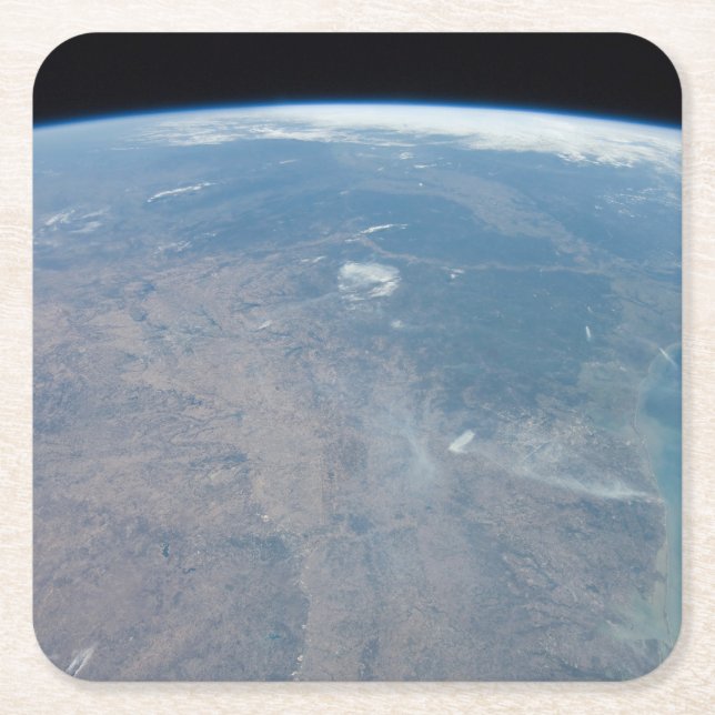 Panoramic Texas And The Gulf Of Mexico Square Paper Coaster (Front)