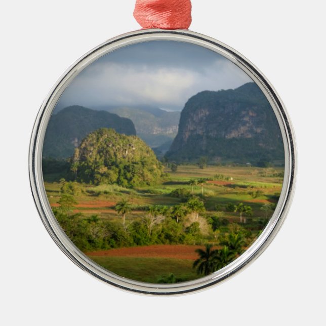 Panoramic valley landscape, Cuba Metal Tree Decoration (Front)