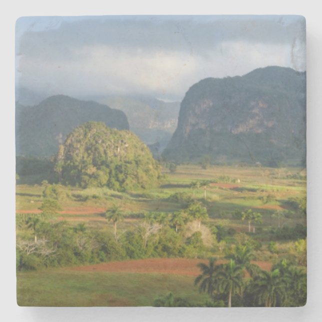 Panoramic valley landscape, Cuba Stone Coaster (Front)