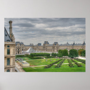 Panoramic view Musee du Louvre Poster