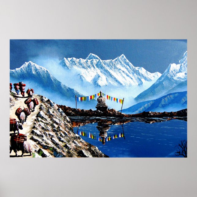 Panoramic View Of Annapurna Mountain Nepal Poster (Front)