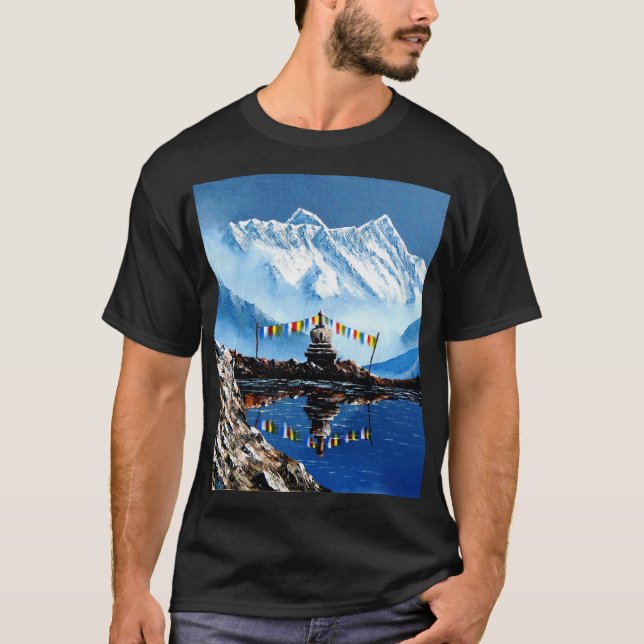 Panoramic View Of Annapurna Mountain Nepal T-Shirt (Front)