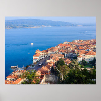 panoramic view of Arona and Lake Maggiore,Italy Poster
