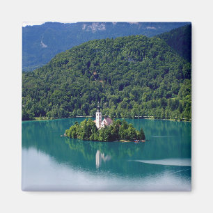 Panoramic view of Bled Lake Magnet