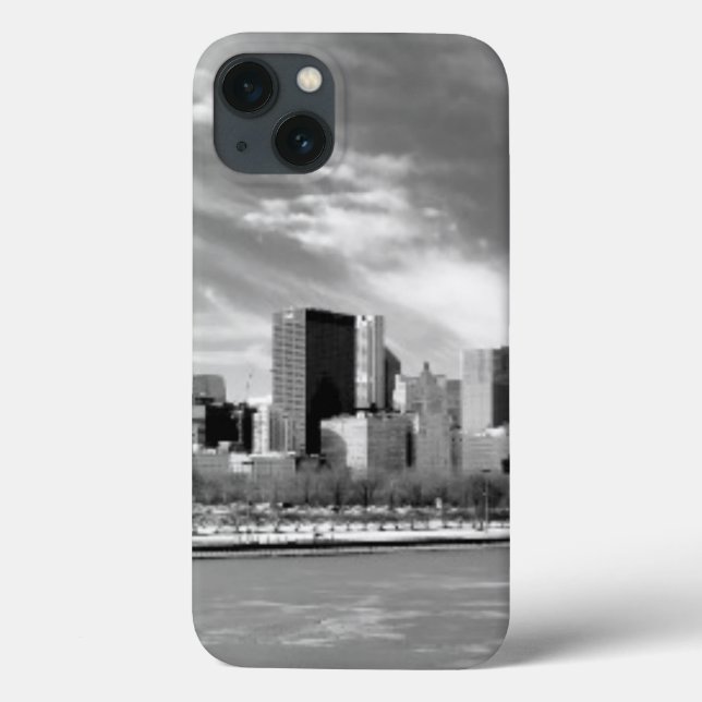 Panoramic view of Chicago skyline in winter Case-Mate iPhone Case (Back)