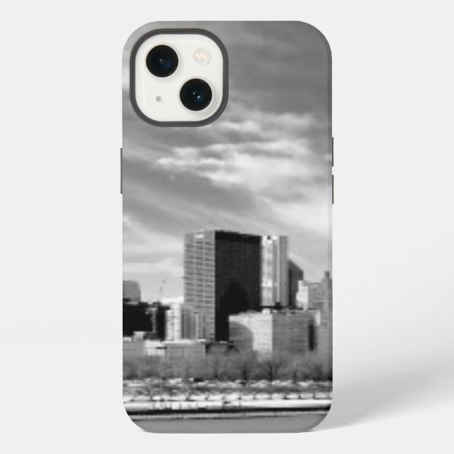 Panoramic view of Chicago skyline in winter iPhone Case (Back)