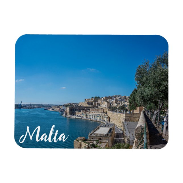 Panoramic view of city wall and harbour in Vallett Magnet (Horizontal)