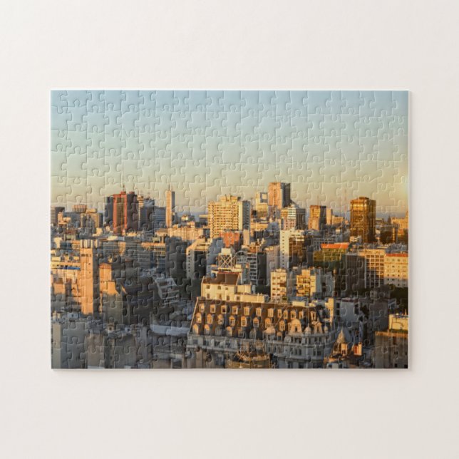 Panoramic View Of Cityscape At Dusk Jigsaw Puzzle (Horizontal)