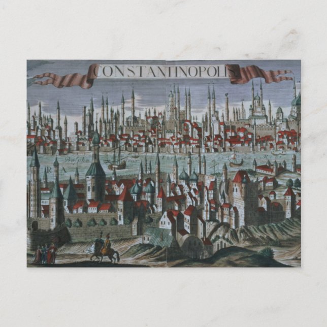 Panoramic view of Constantinople, late 18th centur Postcard (Front)