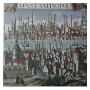 Panoramic view of Constantinople, late 18th centur Tile