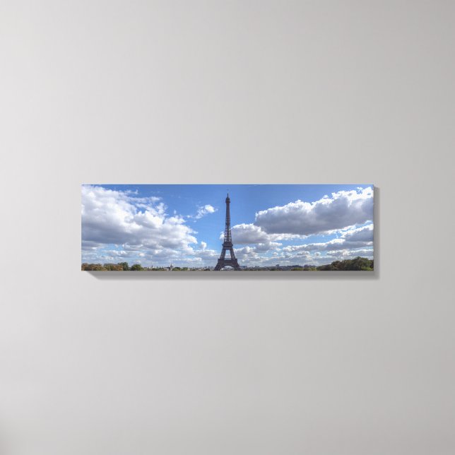 Panoramic view of Eiffel tower from Trocadero Canvas Print (Front)
