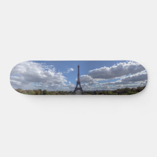 Panoramic view of Eiffel tower from Trocadero Skateboard