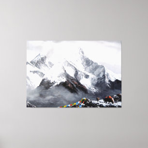 Panoramic View Of Everest Mountain Canvas Print