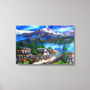 Panoramic View Of Everest Mountain Nepal Canvas Print
